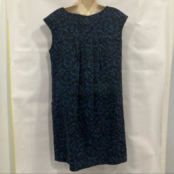 MICHAEL MICHAEL KORS BLUE & BLACK LINEN  DRESS SIZE 12 - Picture 2 of 4